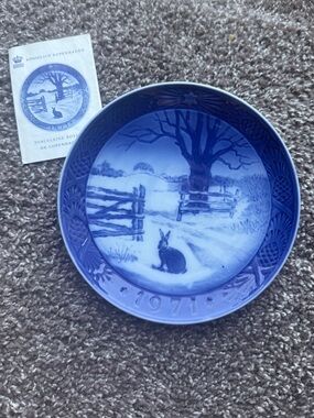 Vintage Royal Copenhagen 1971 Collector Plate “Hare in Winter”